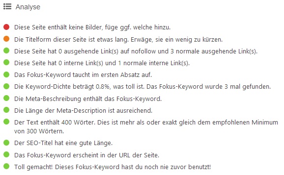 Ein SEO-Plugin wie „Yoast SEO“ liefert hilfreiche Tipps zur Optimierung eigener Beiträge.